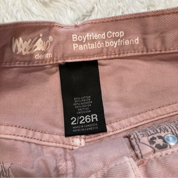Pink Jeans Distressed Boyfriend Crop Size 2 26 Regular - Picture 5 of 8